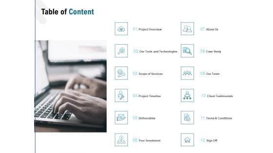 Web Based User Interface Table Of Content Ppt Outline Slide PDF