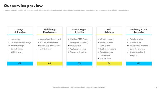 Web Design And Development Company Profile Ppt PowerPoint Presentation Complete With Slides Slide08