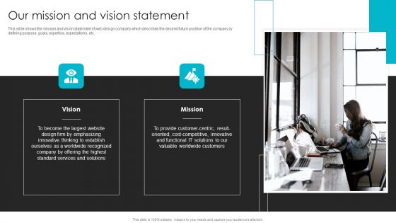 Web Design Company Overview Our Mission And Vision Statement Guidelines PDF