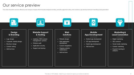 Web Design Company Overview Ppt PowerPoint Presentation Complete With Slides Slide08