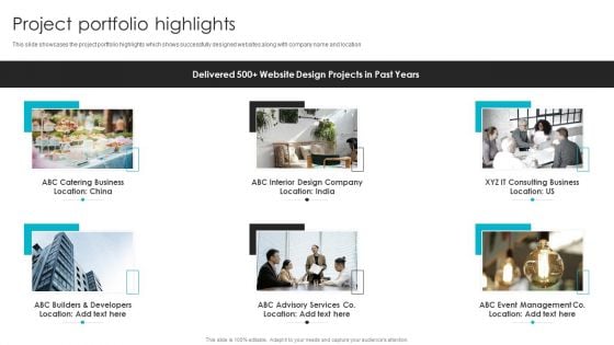Web Design Company Overview Project Portfolio Highlights Brochure PDF