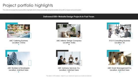 Web Design Company Overview Project Portfolio Highlights Brochure PDF Web Design Company Overview Project Portfolio Highlights Brochure PDF