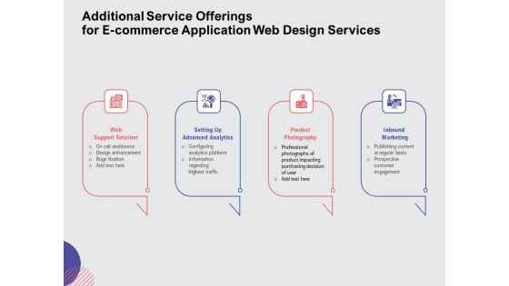 Web Design Services Ecommerce Business Additional Service Offerings For E Commerce Application Web Design Services Pictures PDF