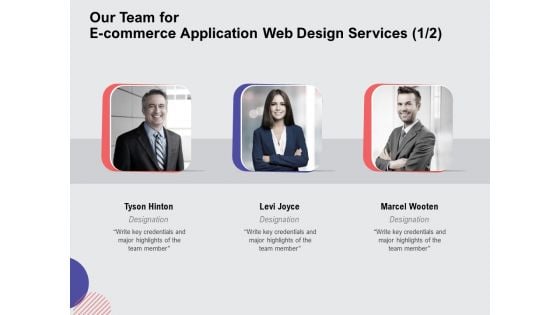 Web Design Services Ecommerce Business Our Team For E Commerce Application Web Design Services Teamwork Mockup PDF