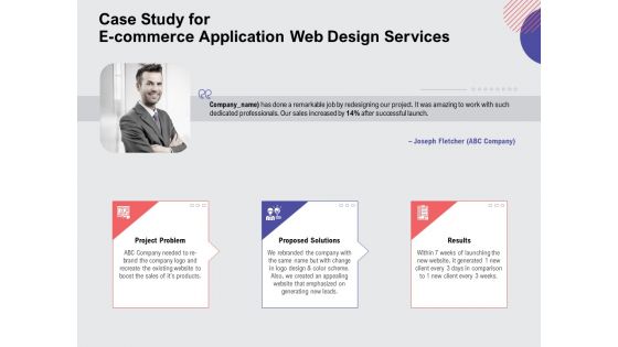 Web Design Services Proposal For Ecommerce Business Case Study For E Commerce Application Web Design Services Infographics PDF
