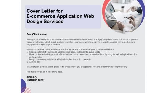 Web Design Services Proposal For Ecommerce Business Cover Letter For E Commerce Application Web Design Services Download PDF