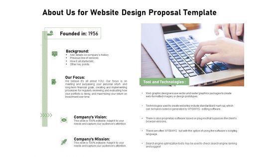 Web Designing About Us For Website Design Proposal Template Ppt Infographic Template Templates PDF