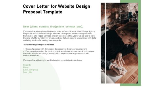 Web Designing Cover Letter For Website Design Proposal Template Ppt Professional Guidelines PDF