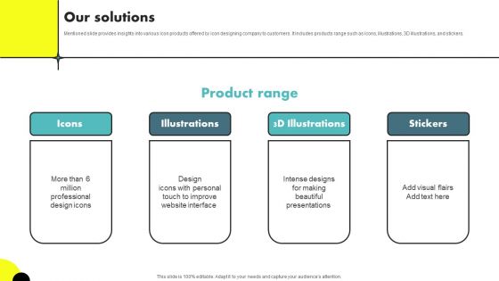 Web Designing Icon Investor Funding Elevator Pitch Deck Our Solutions Guidelines PDF