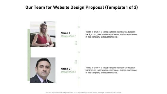 Web Designing Our Team For Website Design Proposal Experience Ppt Gallery Visual Aids PDF