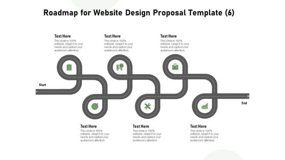 Web Designing Roadmap For Website Design Proposal Template Six Stage Process Ppt Outline Diagrams PDF