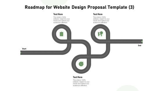 Web Designing Roadmap For Website Design Proposal Template Three Stage Process Ppt Gallery Outfit PDF
