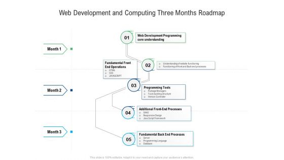 Web Development And Computing Three Months Roadmap Elements
