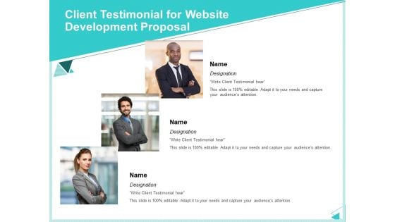 Web Development IT And Design Templates Client Testimonial For Website Development Proposal Designs PDF