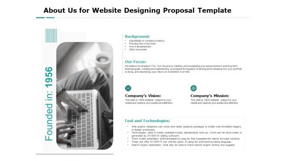 Web Engineering About Us For Website Designing Proposal Template Ppt Ideas Icon PDF