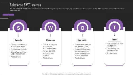 Web Hosting Software Company Outline Salesforce SWOT Analysis Rules PDF Web Hosting Software Company Outline Salesforce SWOT Analysis Rules PDF