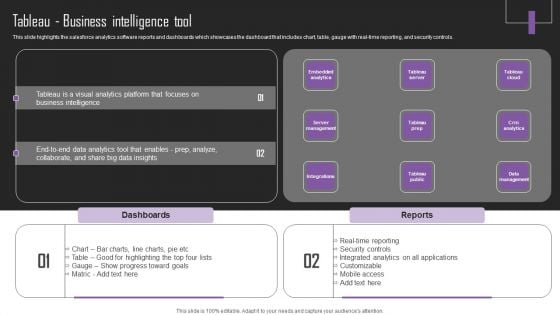 Web Hosting Software Company Outline Tableau Business Intelligence Tool Sample PDF
