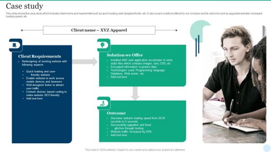 Web Interface Development Services Company Summary Case Study Diagrams PDF