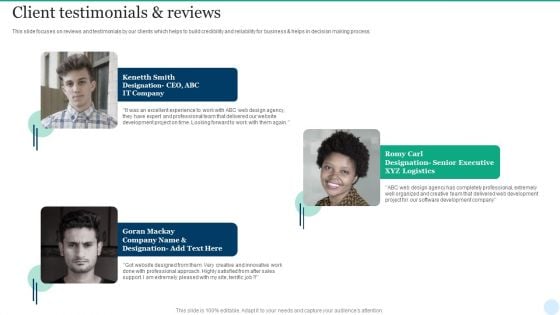 Web Interface Development Services Company Summary Client Testimonials And Reviews Microsoft PDF