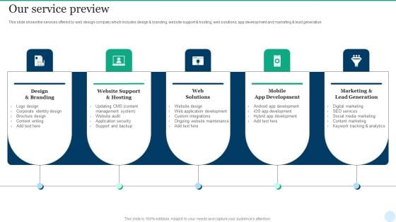 Web Interface Development Services Company Summary Our Service Preview Information PDF Web Interface Development Services Company Summary Our Service Preview Information PDF