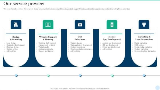 Web Interface Development Services Company Summary Our Service Preview Information PDF