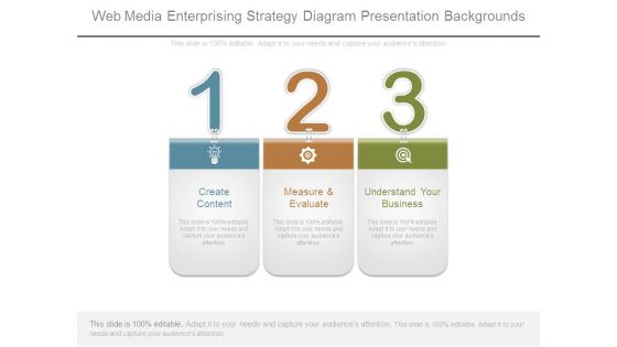 Web Media Enterprising Strategy Diagram Presentation Backgrounds