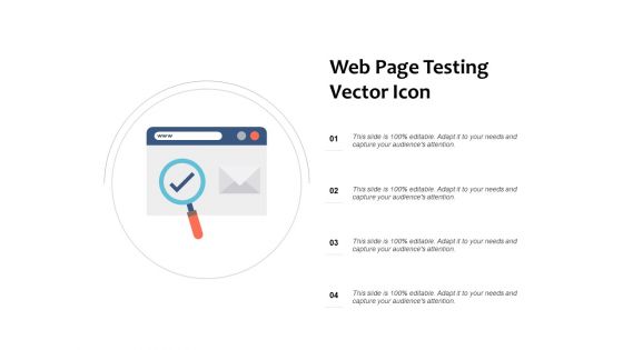 Web Page Testing Vector Icon Ppt PowerPoint Presentation Gallery Demonstration