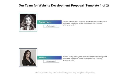Web Redesign Our Team For Website Development Proposal Education Ppt Outline Inspiration PDF
