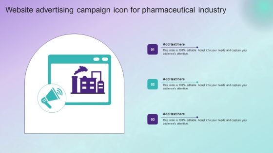 Website Advertising Campaign Icon For Pharmaceutical Industry Introduction PDF