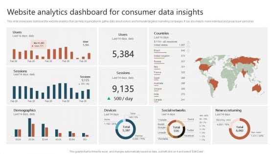 Website Analytics Dashboard For Consumer Data Insights Ppt Show Graphics Download PDF