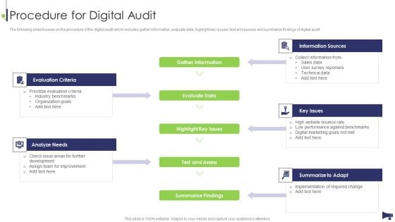 Website And Social Media Procedure For Digital Audit Ppt Icon Example Topics PDF