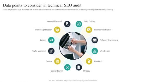 Website Audit To Increase Conversion Rate Data Points To Consider In Technical SEO Audit Infographics PDF
