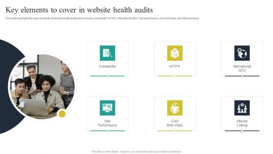 Website Audit To Increase Conversion Rate Key Elements To Cover In Website Health Audits Graphics PDF