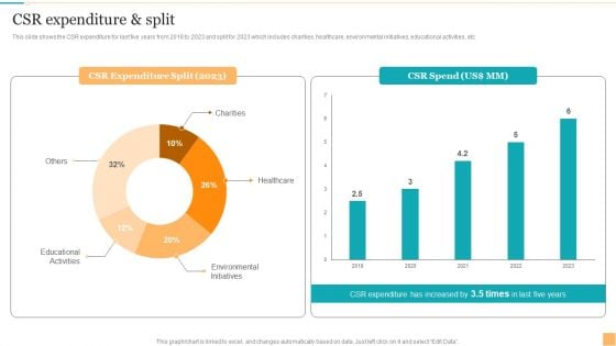 Website Design And Branding Studio Company Profile CSR Expenditure And Split Template PDF