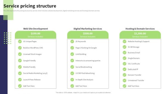 Website Design And Development Services Company Profile Service Pricing Structure Diagrams PDF