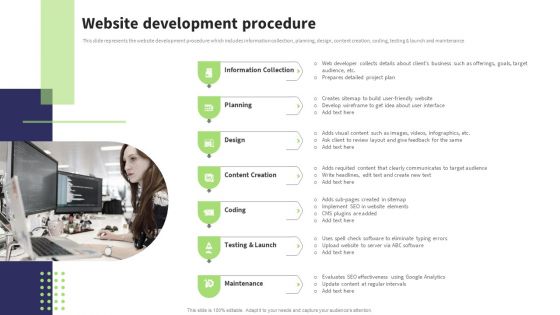 Website Design And Development Services Company Profile Website Development Procedure Microsoft PDF