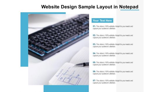 Website Design Sample Layout In Notepad Ppt PowerPoint Presentation Show Example PDF