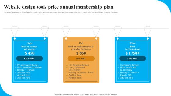 Website Design Tools Price Annual Membership Plan Microsoft PDF