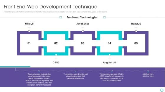 Website Designing And Development Service Front End Web Development Technique Background PDF Website Designing And Development Service Front End Web Development Technique Background PDF