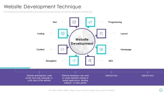 Website Designing And Development Service Website Development Technique Slides PDF