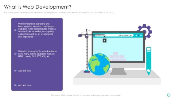 Website Designing And Development Service What Is Web Development Elements PDF