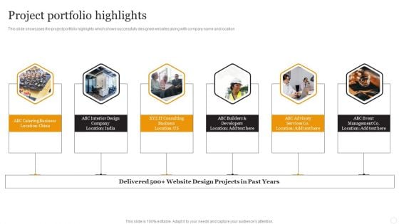 Website Designing Solutions Company Profile Project Portfolio Highlights Designs PDF Website Designing Solutions Company Profile Project Portfolio Highlights Designs PDF