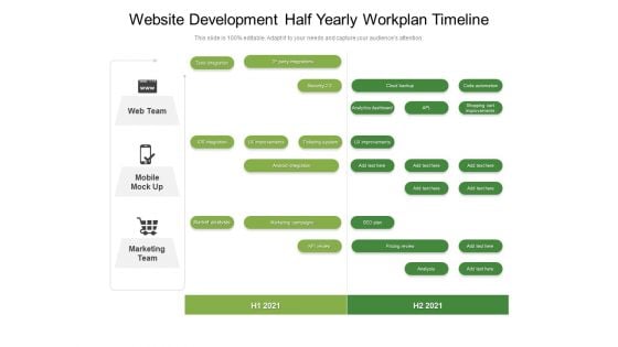 Website Development Half Yearly Workplan Timeline Demonstration