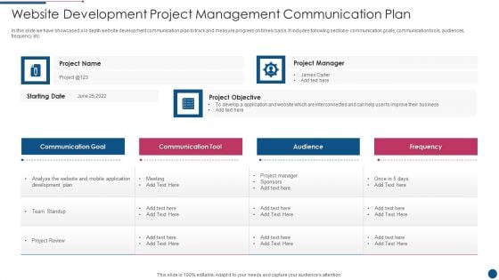Website Development Project Management Communication Plan Guidelines PDF Website Development Project Management Communication Plan Guidelines PDF