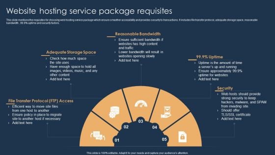 Website Hosting Service Package Requisites Themes PDF