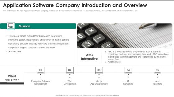 Website Interface And Application Development Firm Application Software Company Icons PDF