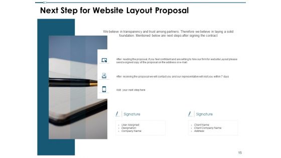 Website Layout Proposal Template Ppt PowerPoint Presentation Complete Deck With Slides