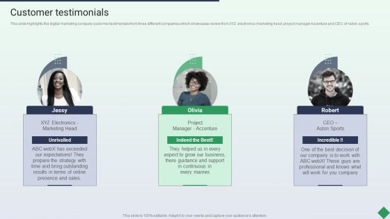 Website Marketing Enterprise Profile Customer Testimonials Ppt PowerPoint Presentation Portfolio Slide PDF Website Marketing Enterprise Profile Customer Testimonials Ppt PowerPoint Presentation Portfolio Slide PDF