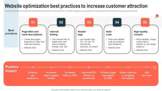 Website Optimization Best Practices To Increase Customer Attraction Mockup PDF Website Optimization Best Practices To Increase Customer Attraction Mockup PDF