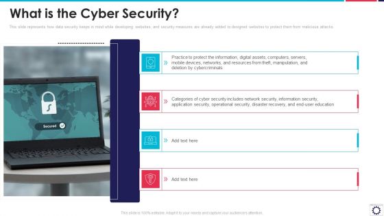 Website Programming IT What Is The Cyber Security Ppt PowerPoint Presentation Gallery Example File PDF